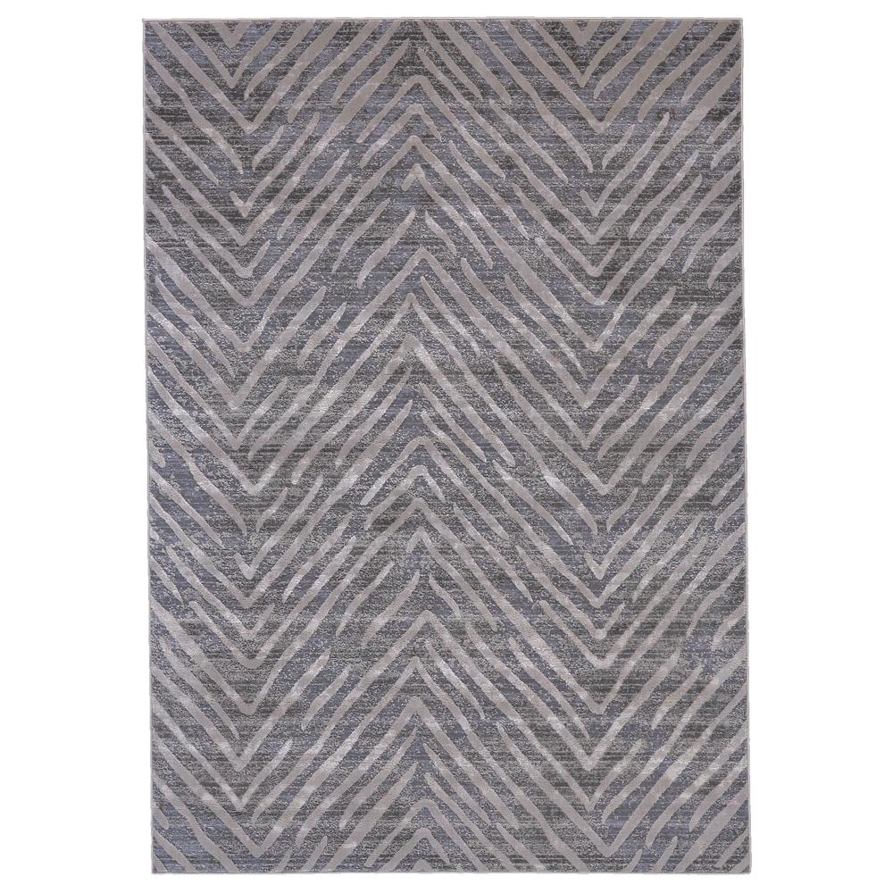 Waldor Distressed Metallic Chevron RUg, Stormy/Opal Gray, 1ft-8in x 2ft-10in, 7353968FGRY000P18. Picture 2