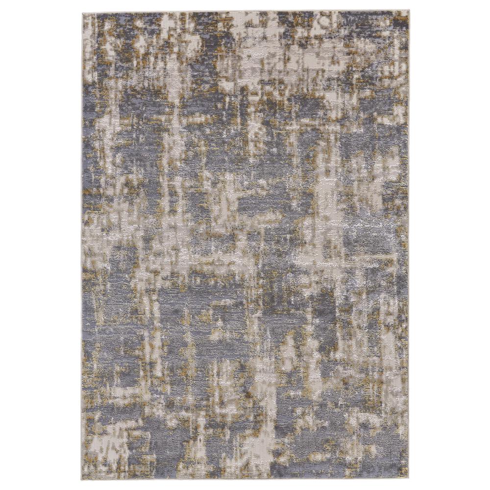 Waldor Metallic Abstract Rug, Gray/Taupe/Gold, 1ft-8in x 2ft-10in Accent Rug, 7353969FGLDSTEP18. Picture 2