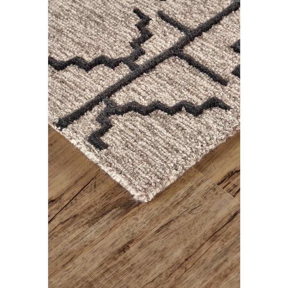 Enzo Minimalist Natural Wool Rug, Warm Taupe/Black, 2ft - 6in x 8ft, Runner, 7428732FCHLGRYI6A. Picture 2
