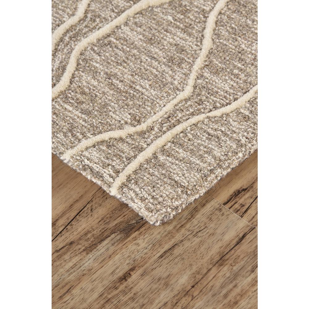 Enzo Minimalist Abstract Wool Rug, Warm Taupe/Ivory, 2ft - 6in x 8ft, Runner, 7428734FIVYGRYI6A. Picture 3