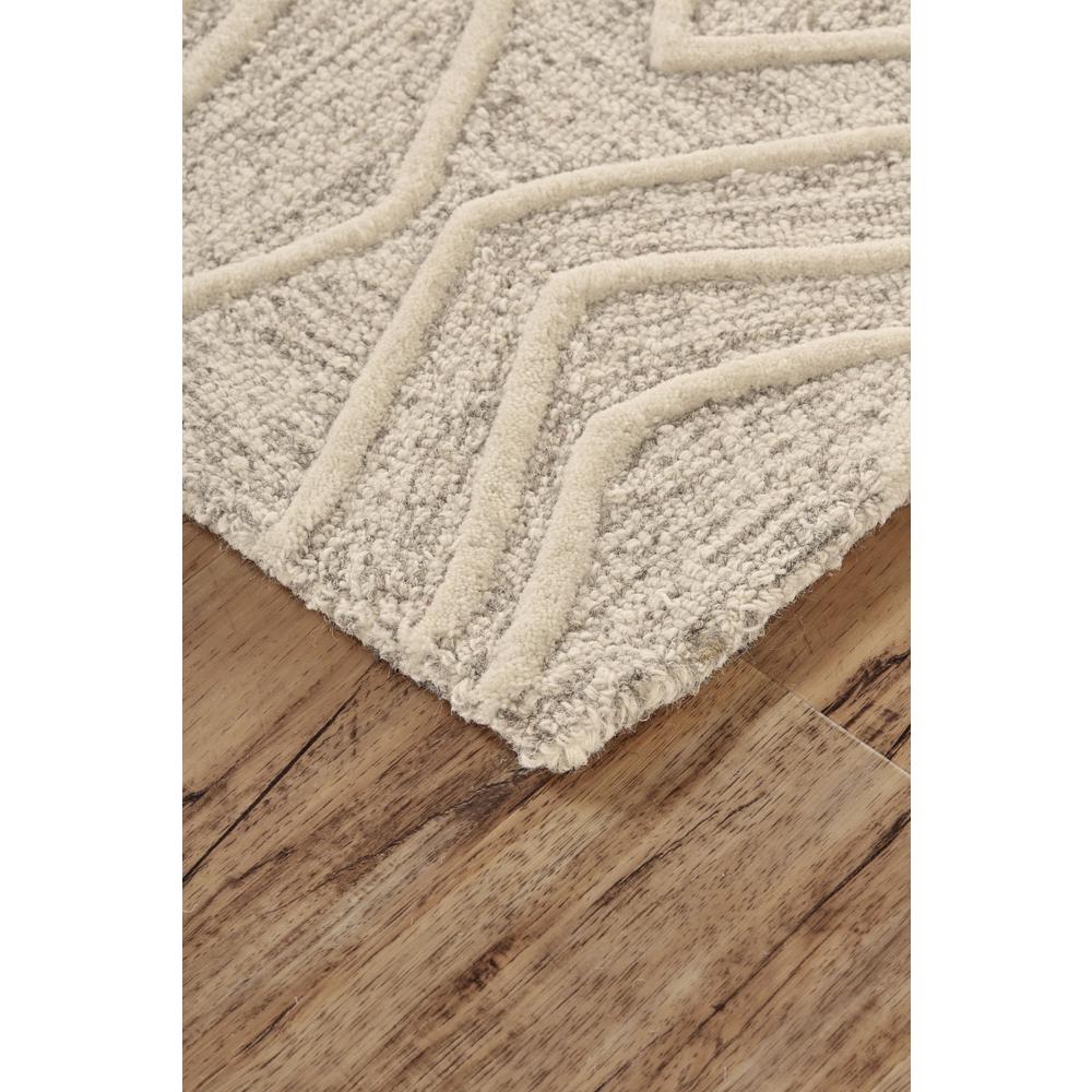 Enzo Modern Minimalist Wool Rug, Ivory/Natural Tan, 2ft - 6in x 8ft, Runner, 7428738FIVYNATI6A. Picture 2