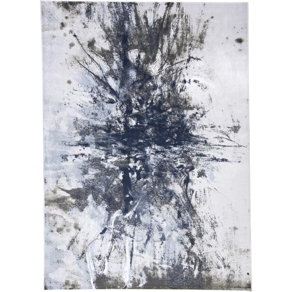 Gaspar Contemorary Abstract Splatter, SNow White/Ice Blue, 1ft-8in x 2ft-10in, 7873833FWHTGRYP18. Picture 1