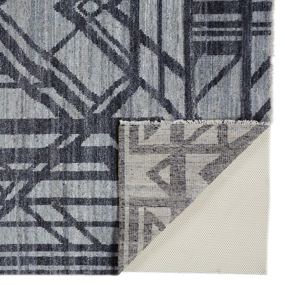 Vivien Art Deco Hand Knot Wool Rug, Graphite Gray/Denim, 2ft x 3ft Accent Rug, 8046554FGRYBLUP00. Picture 3