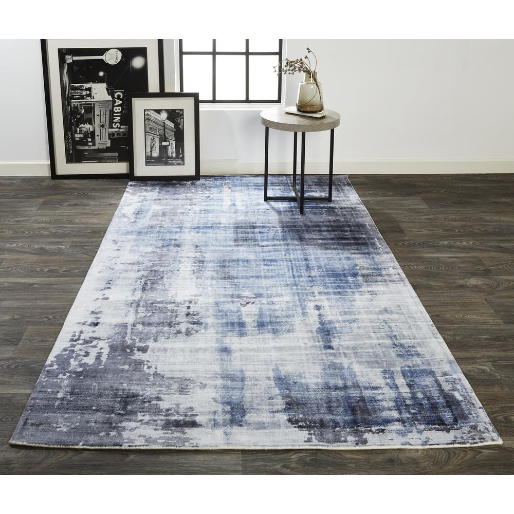 Emory Handwoven Lustrous Viscose Rug, Misty Blue, 2ft x 3ft Accent Rug, 8558659FBLU000P00. Picture 1