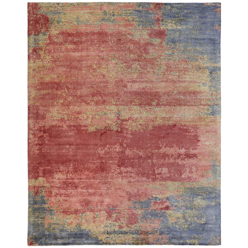 Emory Handwoven Lustrous Viscose Rug, Claret Red/Blue, 2ft x 3ft Accent Rug, 8558660FSNS000P00. Picture 1