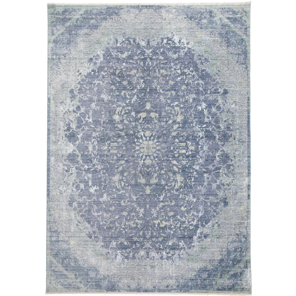 Cecily Luxury Distressed Ornamental Accent Rug, Country Blue/Gray Mist, 2ft x 3ft, 8573572FBLUTQSP00. Picture 2