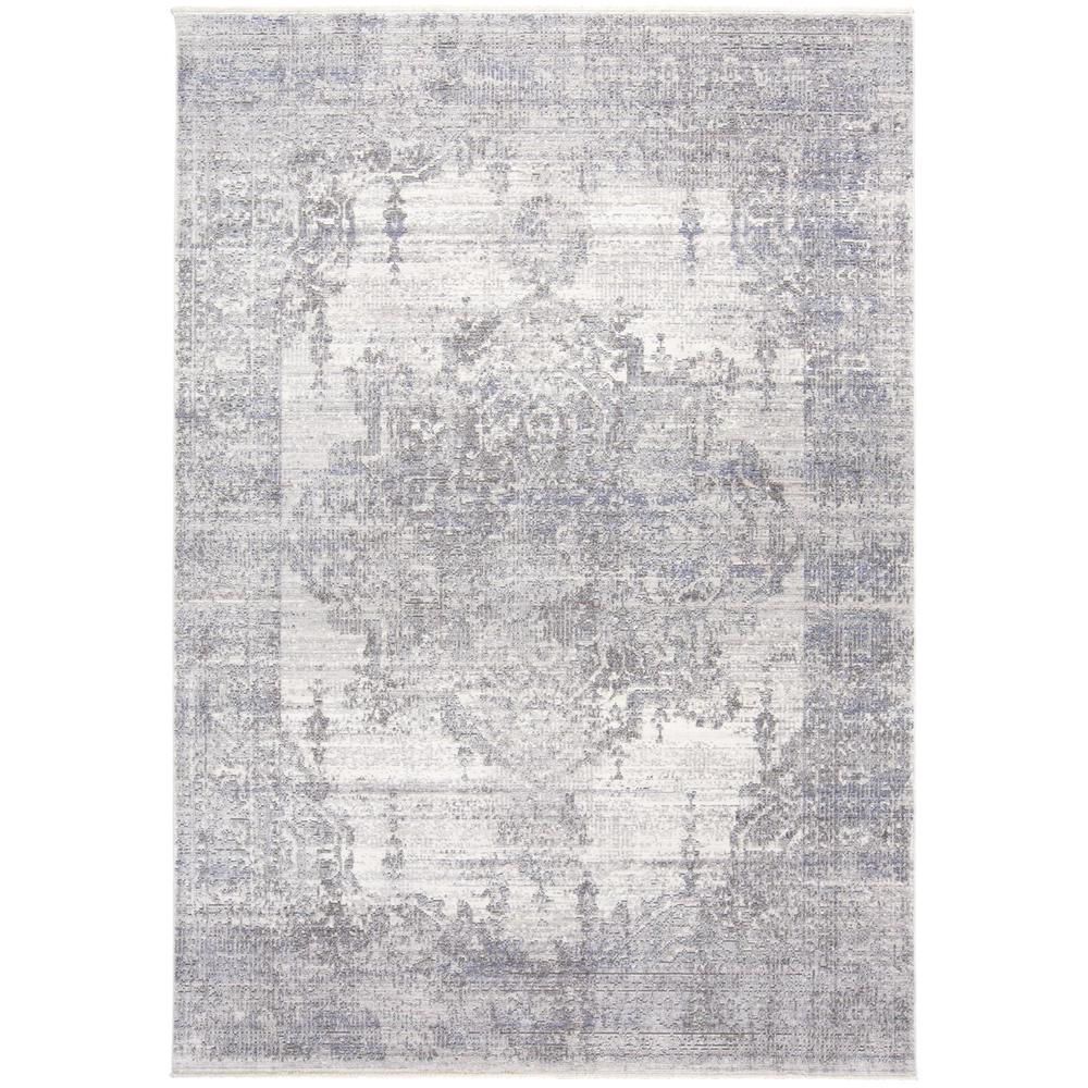 Cecily Luxury Distressed Medallion Rug, Light Gray/Blue, 2ft x 3ft Accent Rug, 8573586FGRY000P00. Picture 2