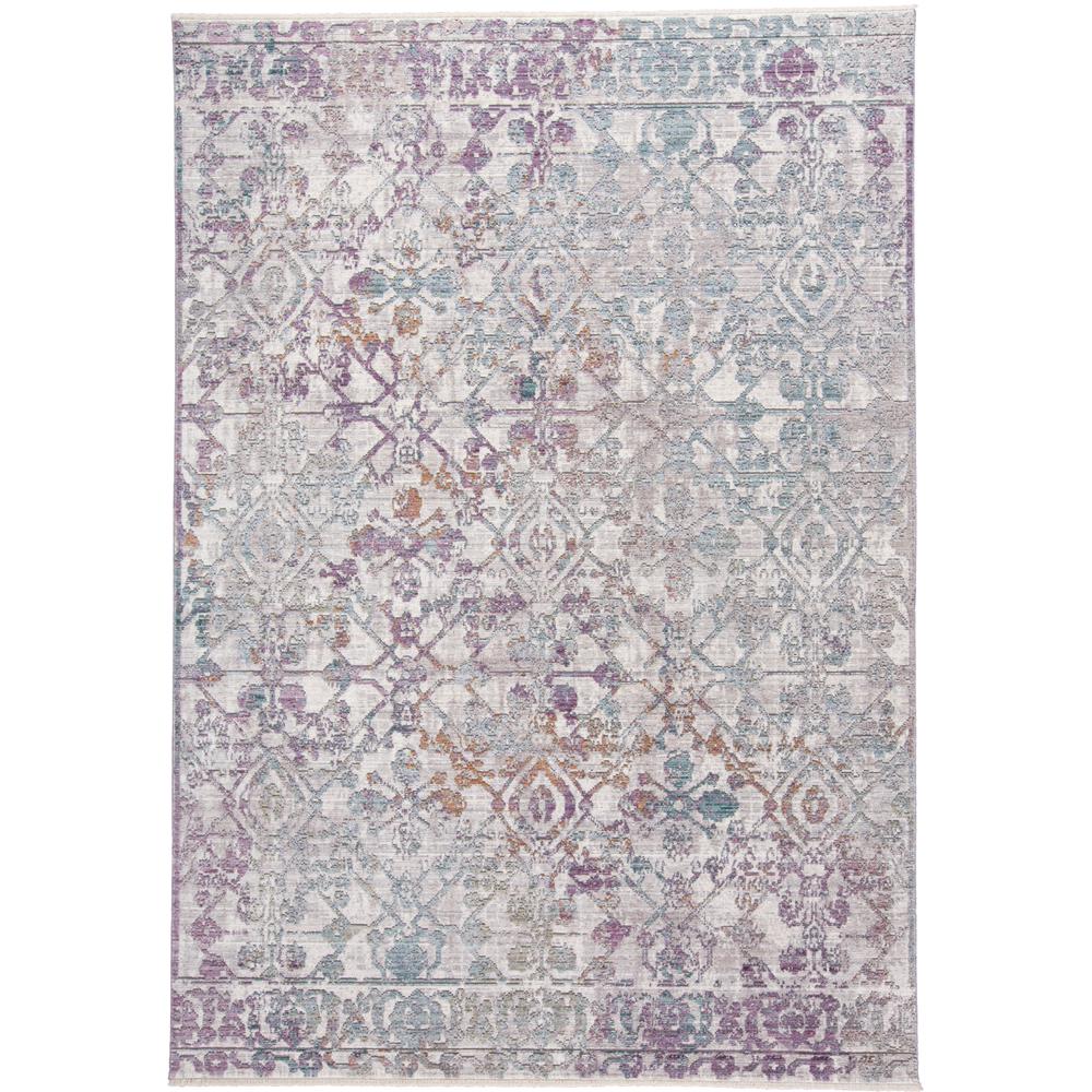 Cecily Luxury Distressed Ornamental Rug, Orchid/Marine Blue, 2ft x 3ft Accent Rug, 8573595FMLT000P00. Picture 2