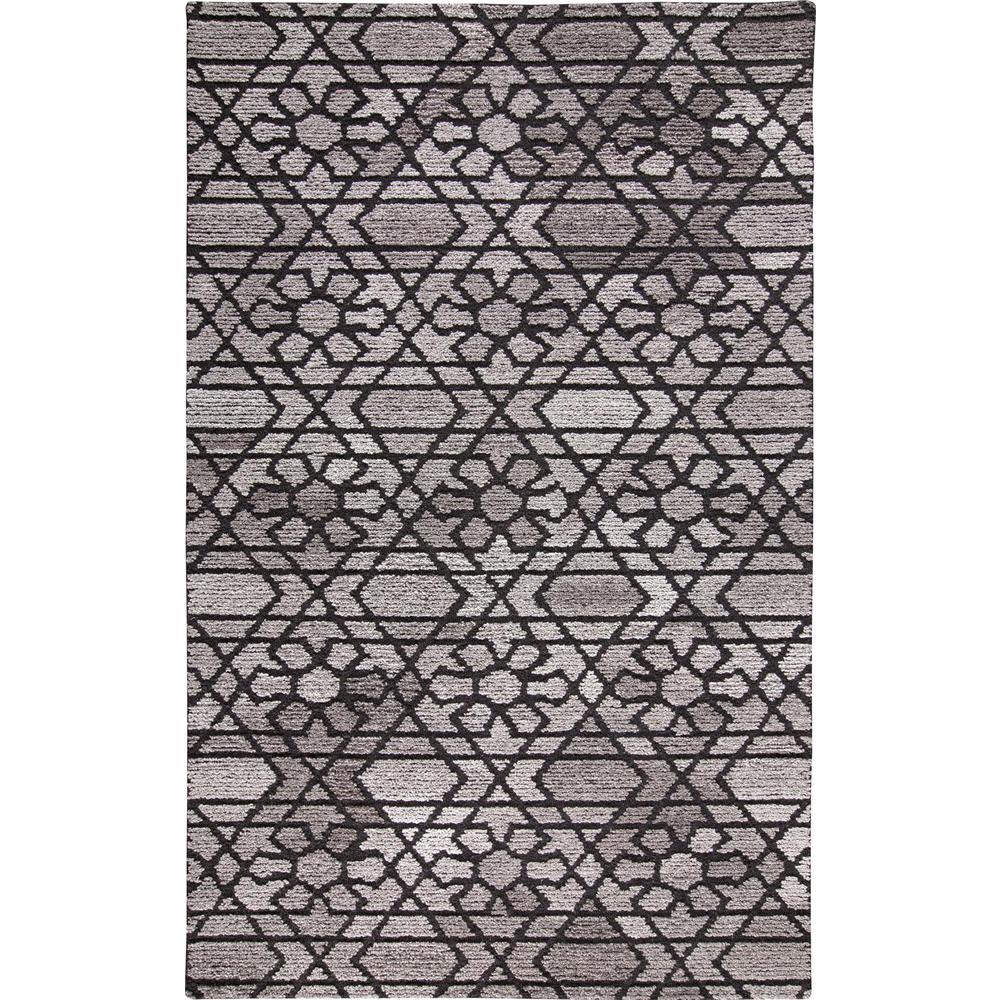 Asher Geometric Floral Wool Rug, Vapor Gray/Black, 2ft x 3ft Accent Rug, 8638766FGRYCHLP00. Picture 2