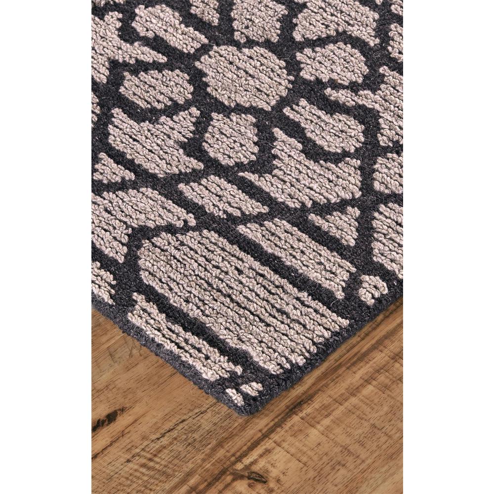 Asher Geometric Floral Wool Rug, Vapor Gray/Black, 2ft x 3ft Accent Rug, 8638766FGRYCHLP00. Picture 3
