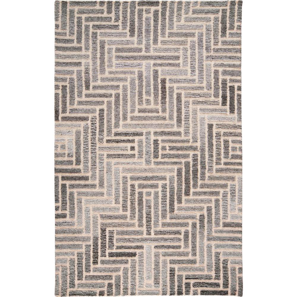 Asher Diamond Medallion Wool Rug, Warm Gray/Ivory Cream, 2ft x 3ft Accent Rug, 8638768FTPENATP00. Picture 2