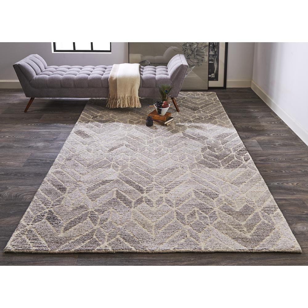 Asher Geometric Tufted Wool Rug, Opal Gray/Warm Gray, 2ft x 3ft Accent Rug, 8638769FGRYNATP00. Picture 1