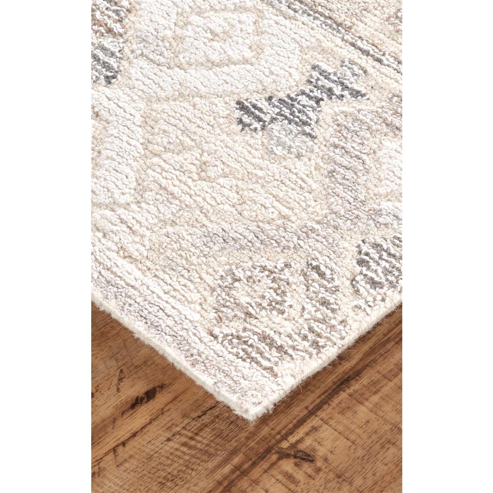 Asher Gradient Distressed Diamond Wool Rug, Ivory/Brown, 2ft x 3ft Accent Rug, 8638770FBRNNATP00. Picture 3