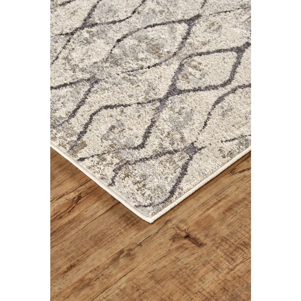 Kano Contemporary Distressed Rug, Ivory/Charcoal, 2ft - 2in x 3ft Accent Rug, 8643872FSNDCHLA08. Picture 3