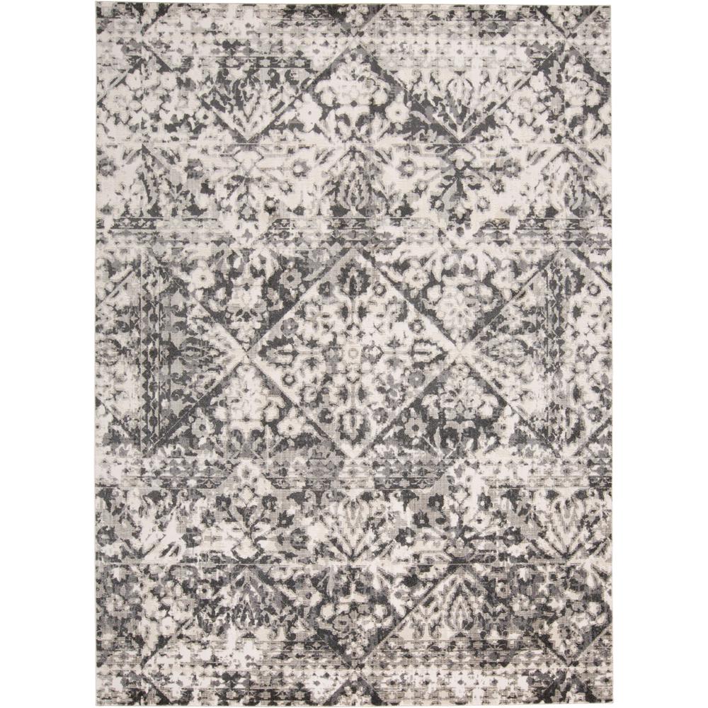 Kano Distressed Medallion Diamond Rug, Ivory/Gray, 2ft - 2in x 3ft Accent Rug, 8643876FCHLIVYA08. Picture 2