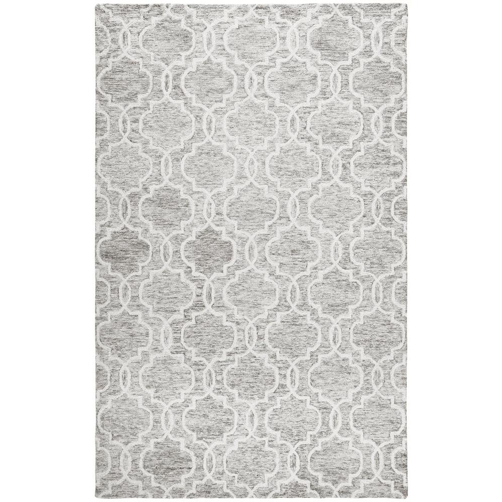 Belfort Modern Moroccan Trellis Rug, Opal Gray/Ivory, 5ft x 8ft Area Rug, 8698775FLGY000E10. Picture 1