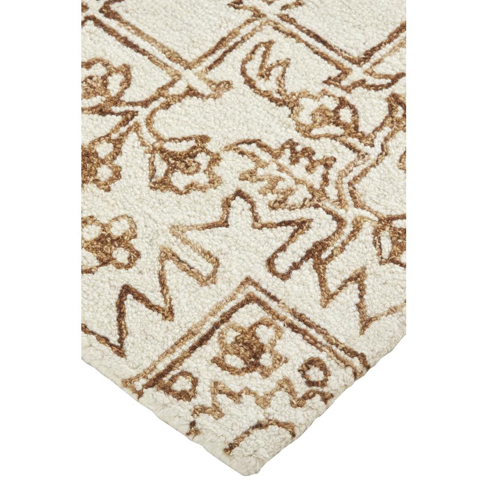 Belfort Modern Minimalist Area Rug, Floral Geometric, Leather Brown, 8ft x 10ft, 8698778FIVYBRNF00. Picture 3