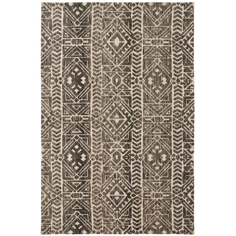 Colton Modern Mid-century Tribal Rug, Brown/Charcoal Gray, 3ft-6in x 5ft-6in, 8748627FCHL000C50. Picture 2