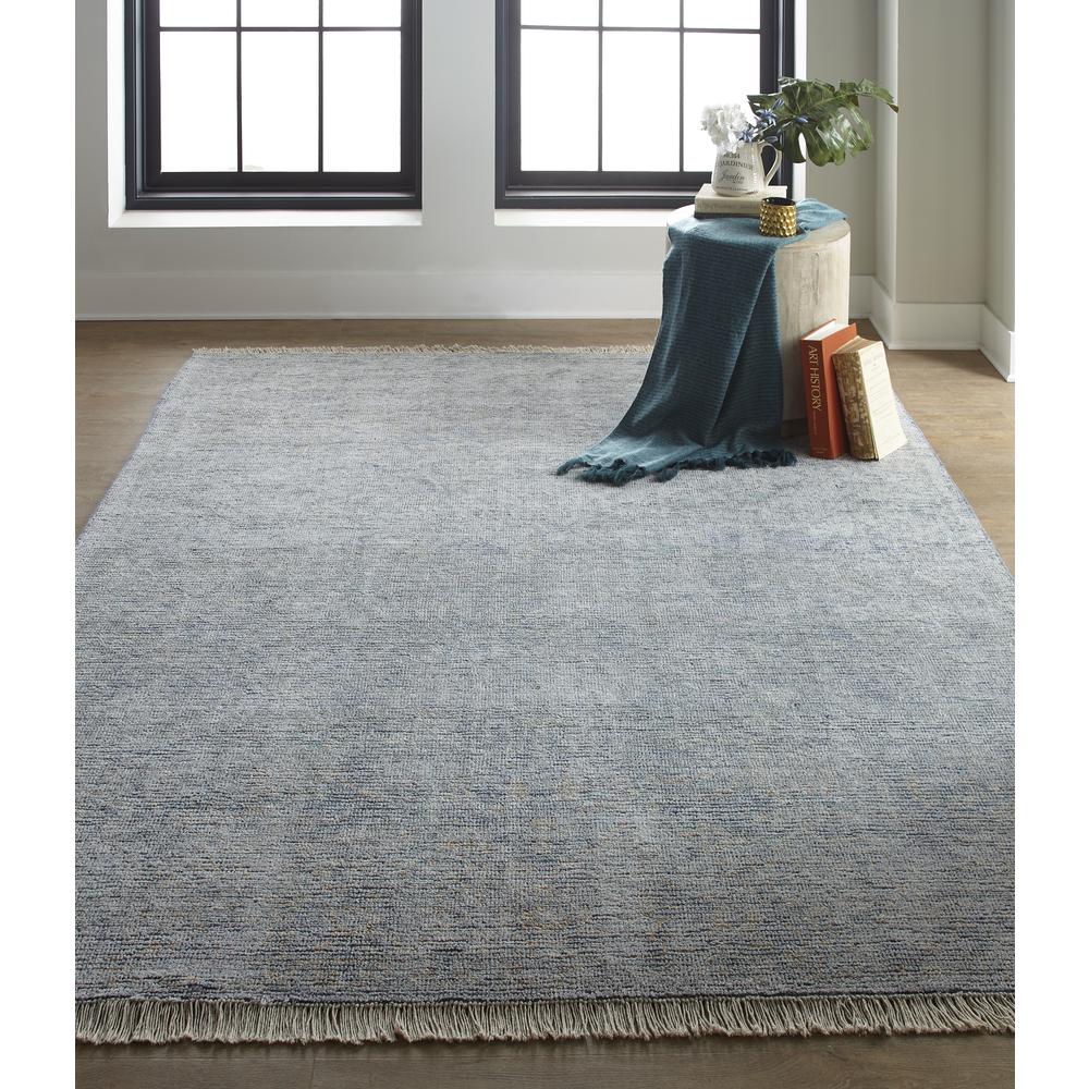 Caldwell Vintage Space Dyed Wool Rug, Aegean Blue/Gray, 2ft x 3ft Accent Rug, 8798803FBLUMLTP00. Picture 1