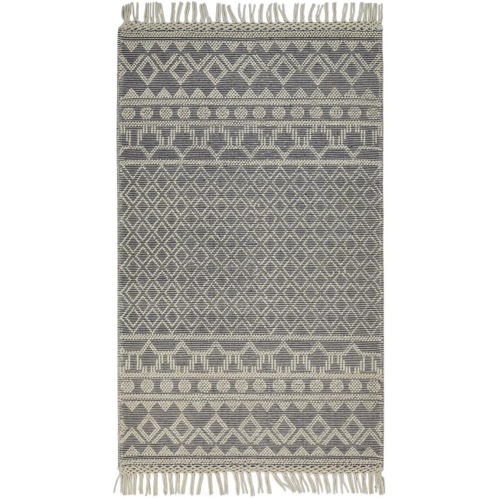 Phoenix Contemporary Moroccan StyleAccent Rug, Gray/Ivory, 3ft-6in x 5ft-6in, 8820809FGRYIVYC50. Picture 2