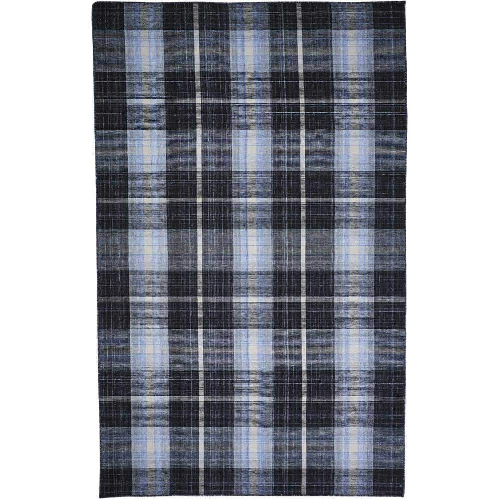 Crosby Eco-Friendly PET Dhurrie, Black/Sky Blue, 3ft - 6in x 5ft - 6in Accent Rug, 8830565FCHL000C50. Picture 2