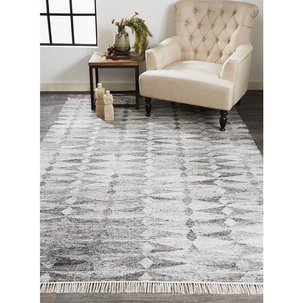 Beckett Eco-Friendly Moroccan Diamond Rug, Light/Dark Gray, 3ft-6in x 5ft-6in, 8900814FGRY000C50. Picture 1