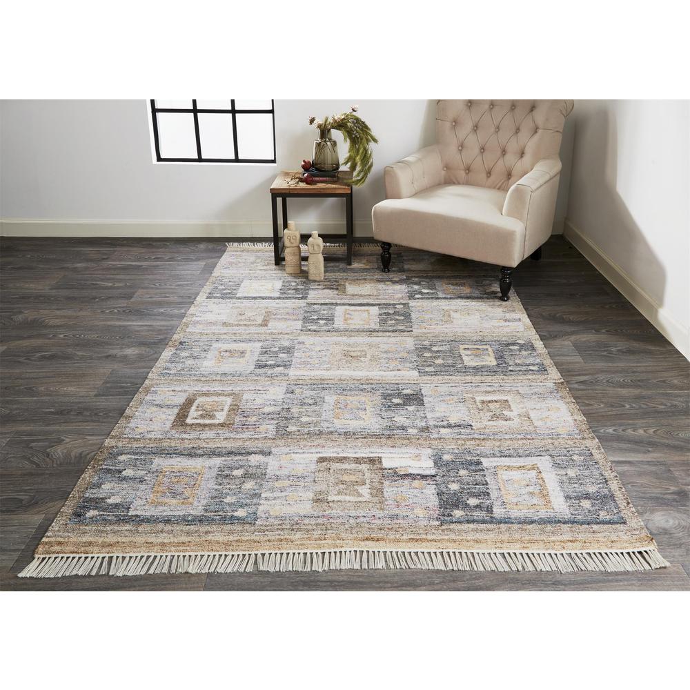 Beckett Eco-Friendly Moroccan Geometric Rug, Gray/Tan/Brown, 3ft-6in x 5ft-6in, 8900816FCHLMLTC50. Picture 1