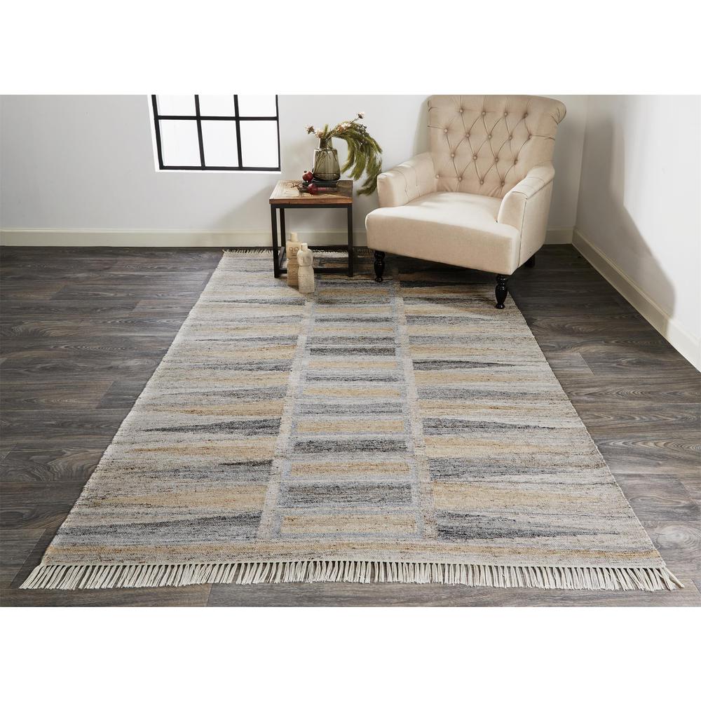 Beckett Eco-Friendly Moroccan Mosaic Rug, Latte Tan/Gray, 3ft-6in x 5ft-6in, 8900817FGRYBGEC50. The main picture.