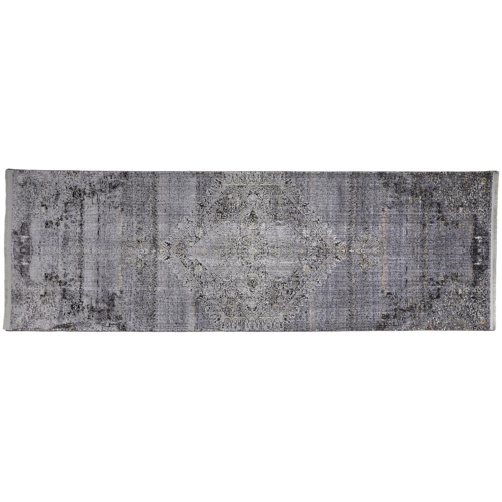 Sarrant Vintage Space-Dyed Rug, Fog Gray/Pewter, 2ft - 8in x 12ft, Runner, 9193963FSMK000I8C. The main picture.