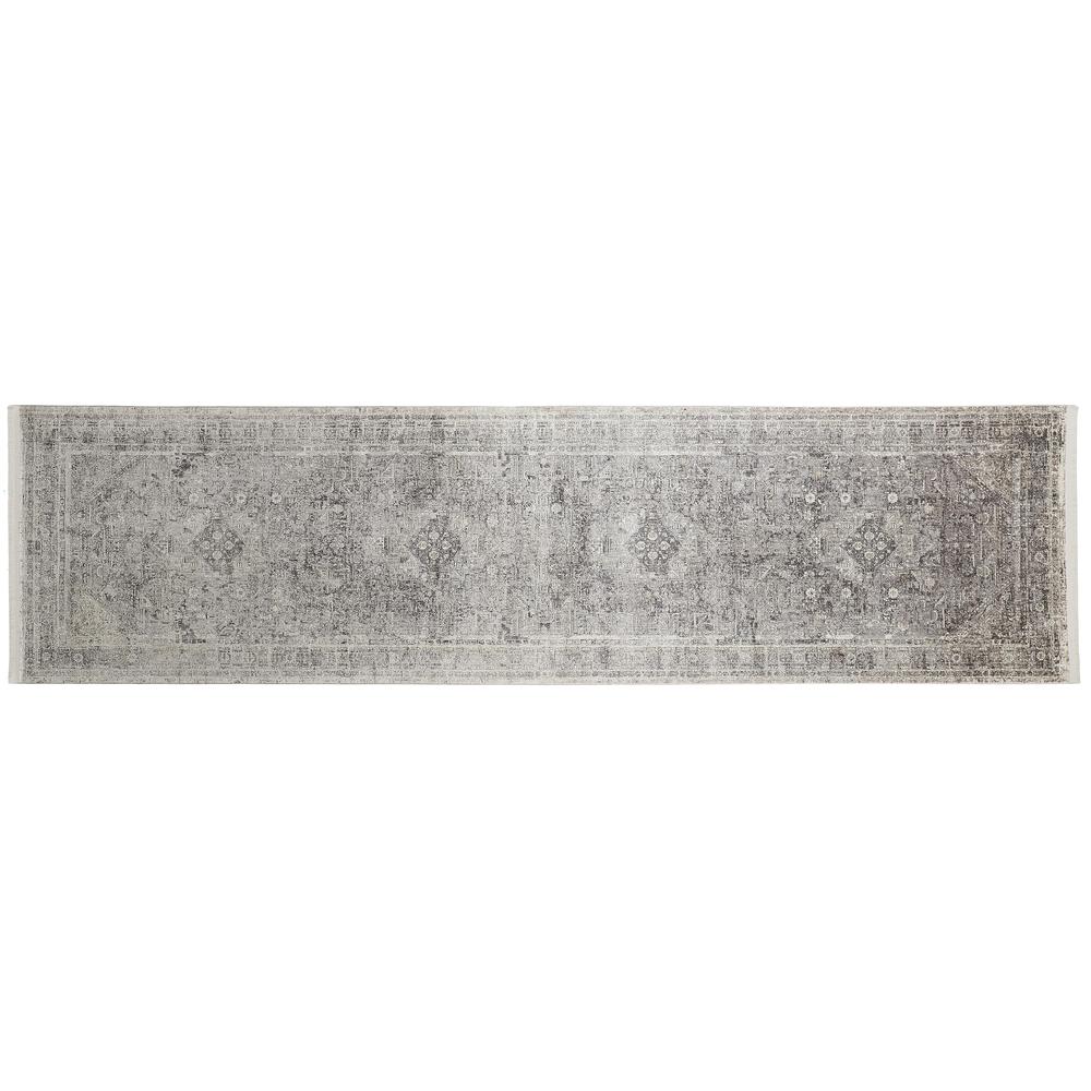 Sarrant Vintage Space-Dyed Rug, Opal Gray/Blue Silver, 2ft - 8in x 12ft, Runner, 9193966FGRY000I8C. Picture 1