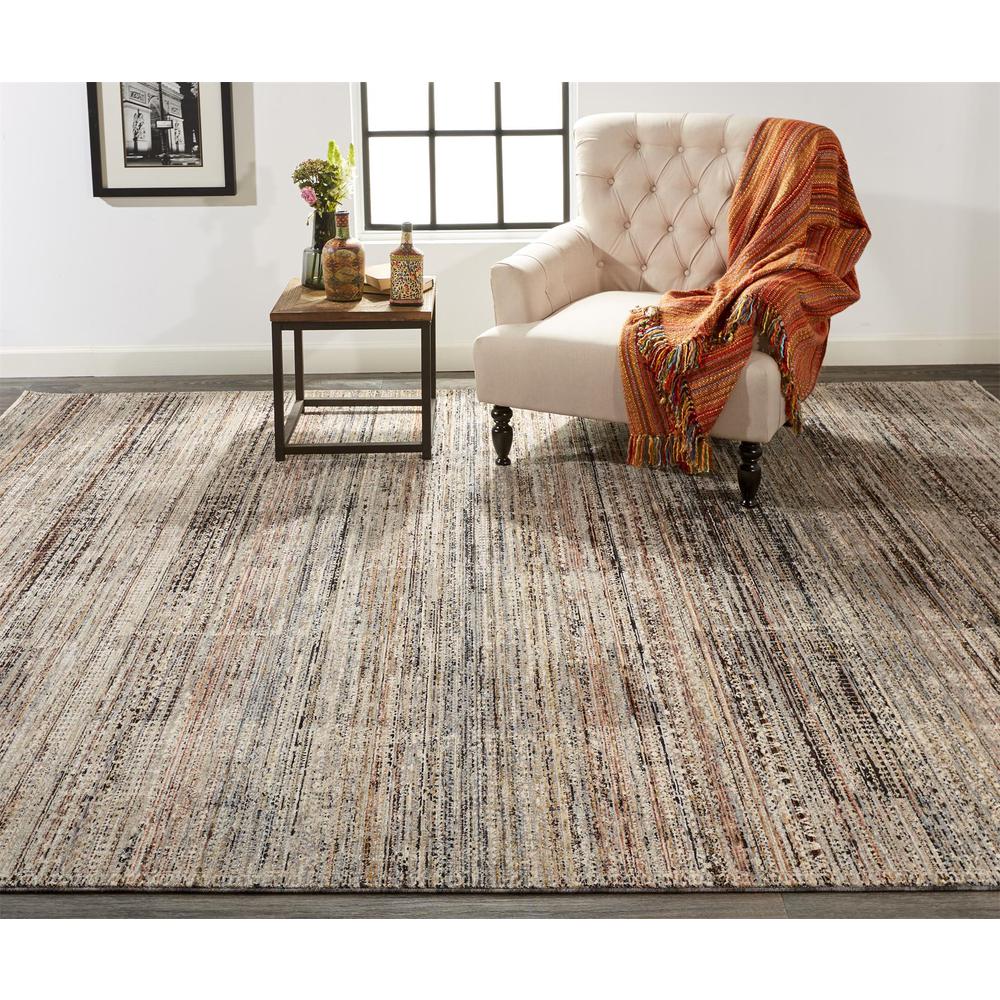 Caprio Space Dyed Ornamental Accent Rug, Ivory Sand/Black/Rust, 3ft-9in x 5ft-9in, 9203959FMLT000C79. Picture 1