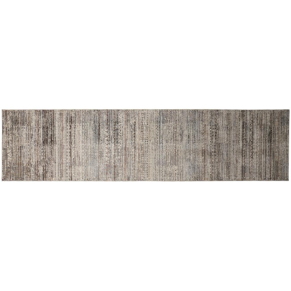 Caprio Space Dyed Ornamental Rug, Ivory Sand/Black/Rust, 2ft - 6in x 12ft, Runner, 9203959FMLT000I11. Picture 1
