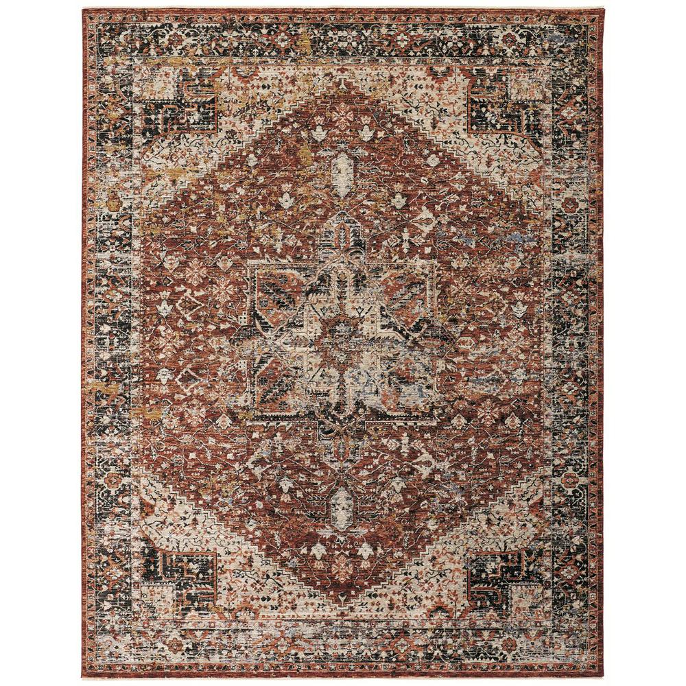 Caprio Space Dyed Medallion Rug, Rust/Tan/Black, 3ft-9in x 5ft-9in Accent Rug, 9203960FRST000C79. Picture 2