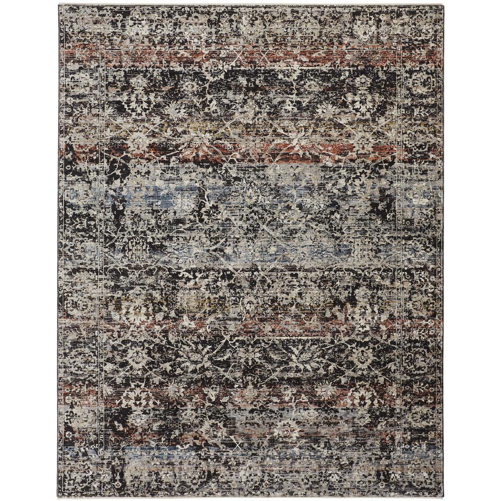 Caprio Space Dyed Ornamental Rug, Ink Blue/Rust, 3ft - 9in x 5ft - 9in Accent Rug, 9203962FBLURSTC79. Picture 2