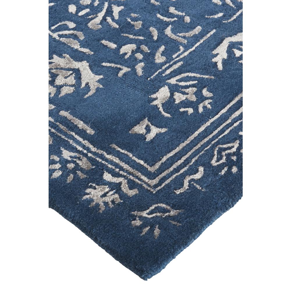Bella High/Low Floral Wool Rug, Vallarta Blue/Silver Gray, 5ft x 8ft Area Rug, 9698014FBLUSLVE10. Picture 3