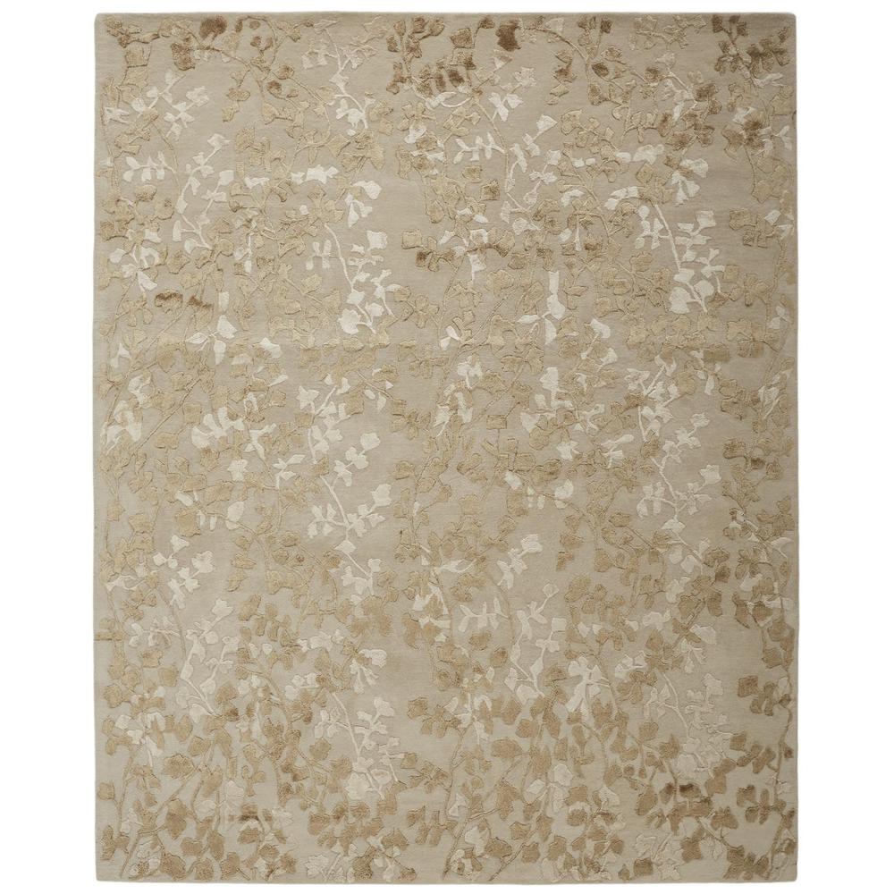 Bella High/Low Floral Wool Rug, Gold/Beige/Pearl, 2ft x 3ft Accent Rug, 9698832FGLDBGEP00. Picture 2