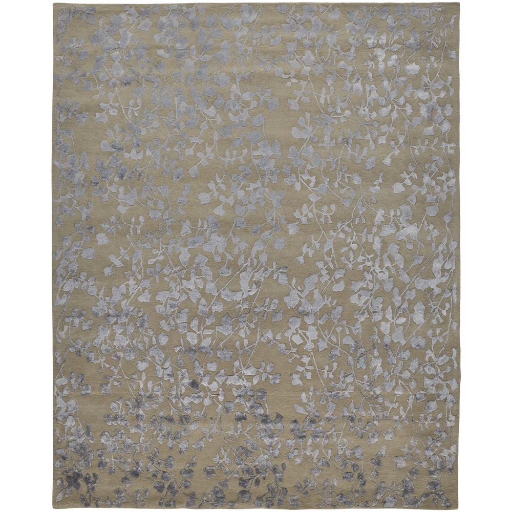 Bella High/Low Floral Wool Rug, Latte/SIlver Gray, 5ft x 8ft Area Rug, 9698832FSLV000E10. Picture 2