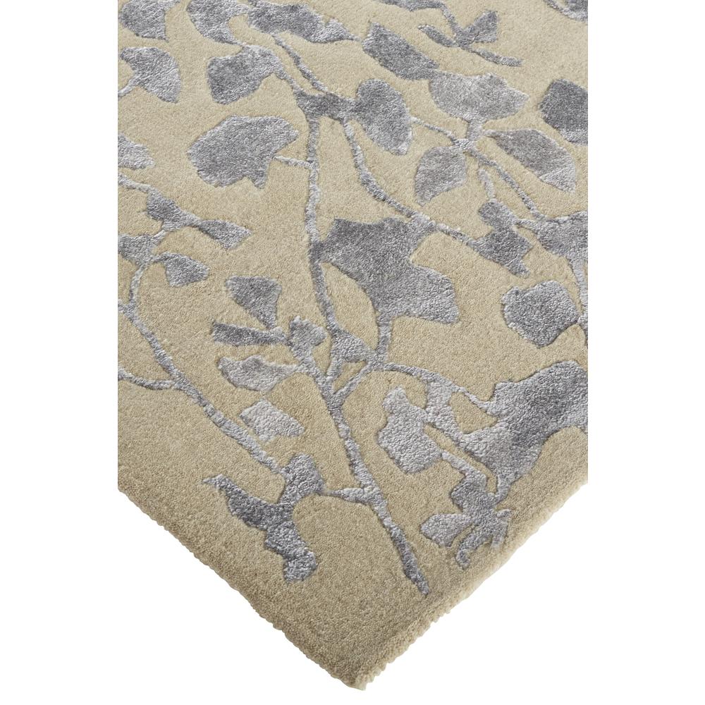 Bella High/Low Floral Wool Rug, Latte/SIlver Gray, 5ft x 8ft Area Rug, 9698832FSLV000E10. Picture 3
