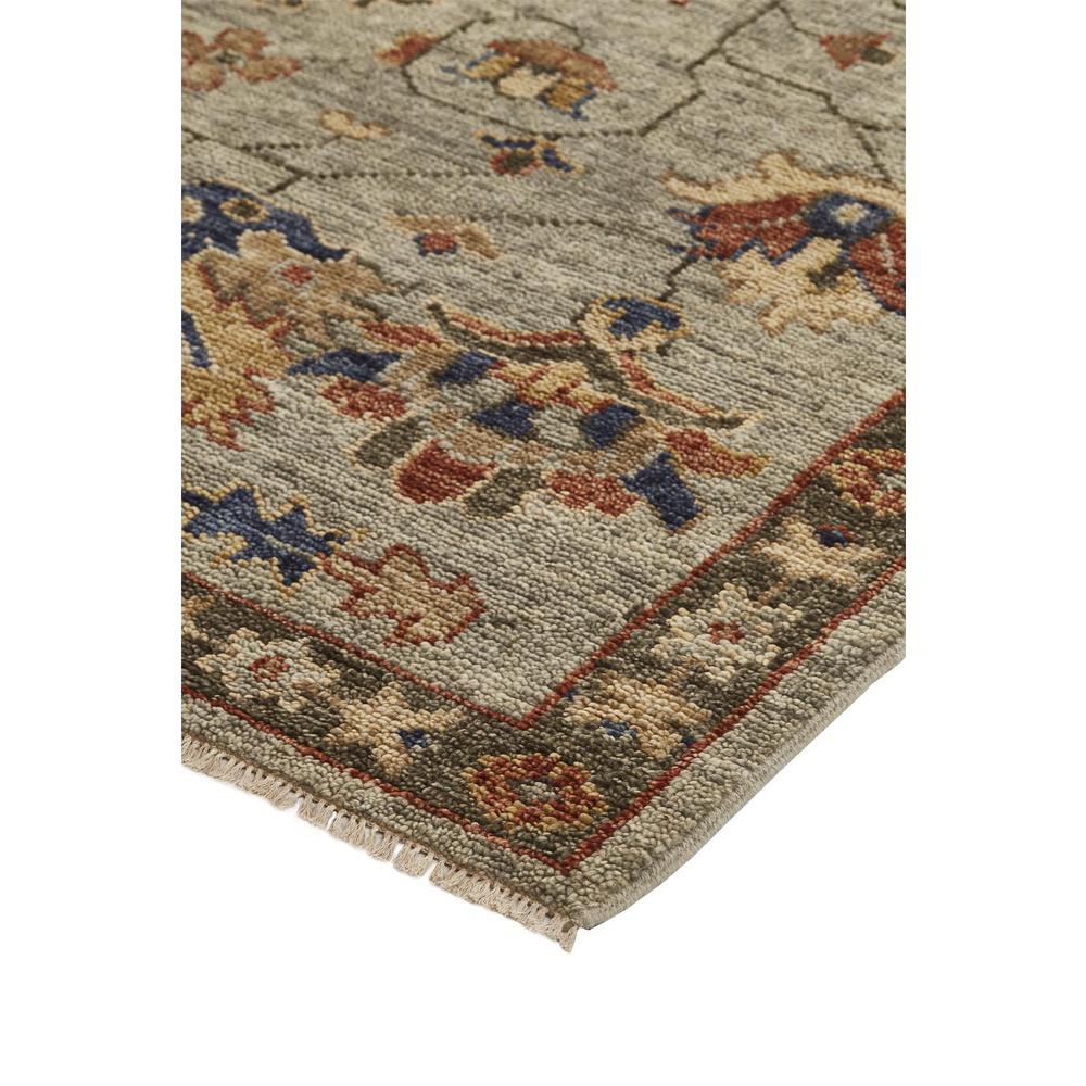 Carrington Traditional Oushak Rug, Geometric Floral, Gray/Gold, 2ft x 3ft Accent Rug, 9826503FGGY000P00. Picture 2