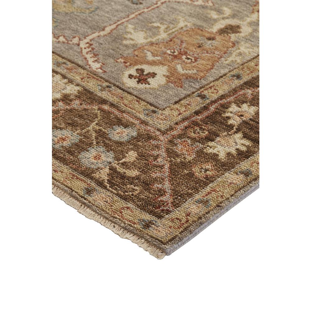 Carrington Traditional Oushak Rug, Geometric Floral, Gray/Brown, 2ft x 3ft Accent Rug, 9826506FGRYBRNP00. Picture 3