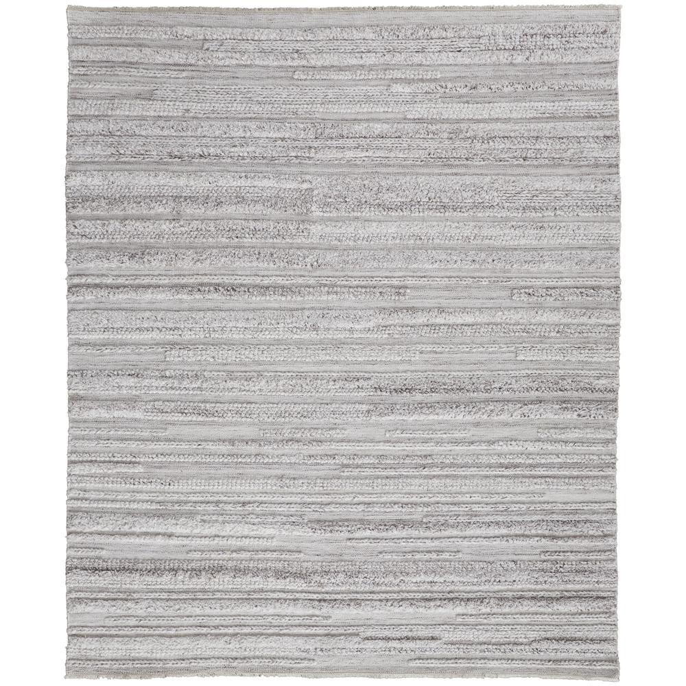 Alden Contemporary Bohemian Shag Rug, Ivory/Carob Brown, 5ft x 8ft Area Rug, ALD8637FBGE000E10. Picture 2