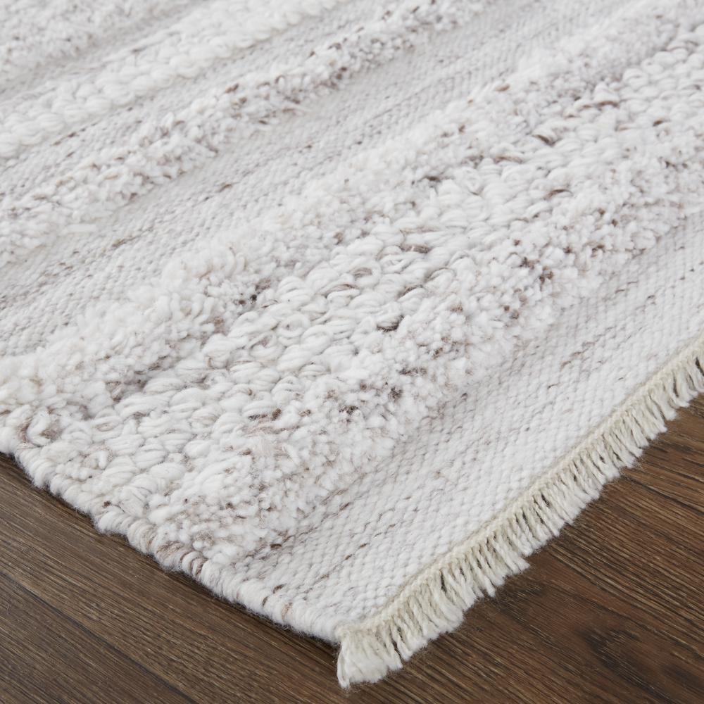 Alden Contemporary Bohemian Shag Rug, Ivory/Carob Brown, 5ft x 8ft Area Rug, ALD8637FBGE000E10. Picture 3