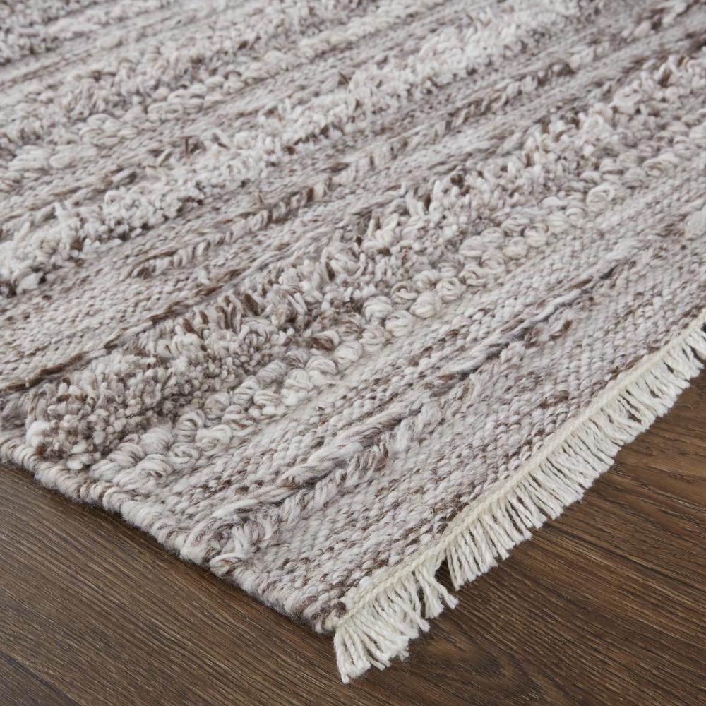 Alden Contemporary Bohemian Shag Rug, Ivory/Rustic Brown, 5ft x 8ft Area Rug, ALD8637FBRN000E10. Picture 3