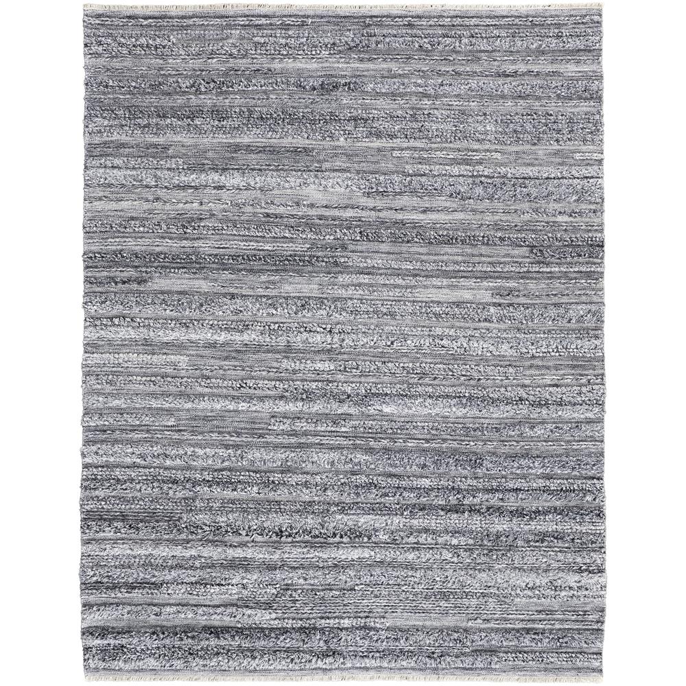 Alden Contemporary Bohemian Shag Rug, Ivory/Dark Gray, 5ft x 8ft Area Rug, ALD8637FCHL000E10. Picture 2