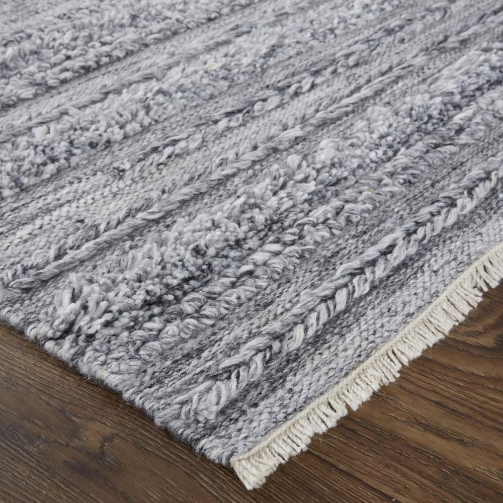 Alden Contemporary Bohemian Shag Rug, Ivory/Dark Gray, 5ft x 8ft Area Rug, ALD8637FCHL000E10. Picture 3