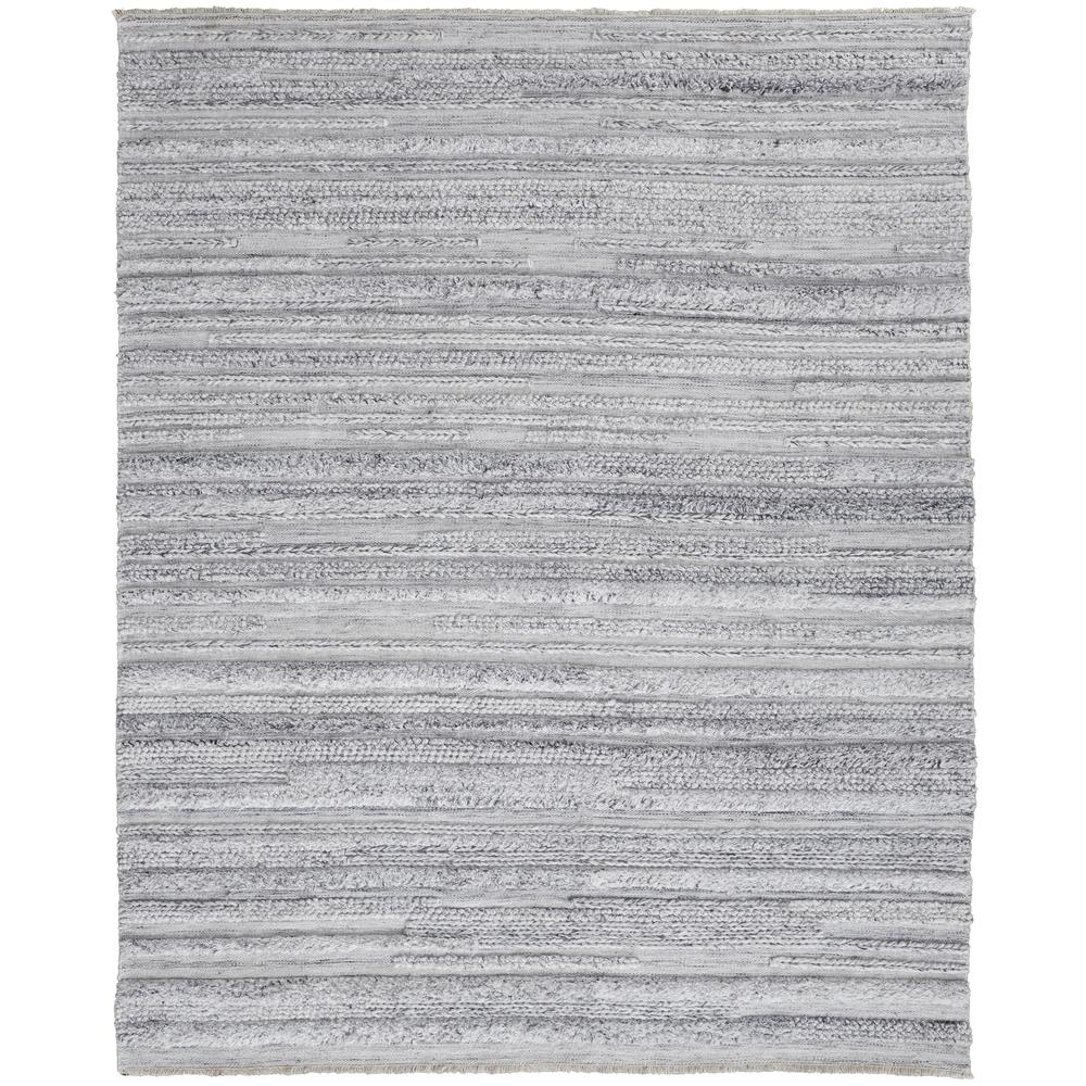 Alden Contemporary Bohemian Shag Rug, Ivory/Light Gray, 5ft x 8ft Area Rug, ALD8637FGRY000E10. Picture 2