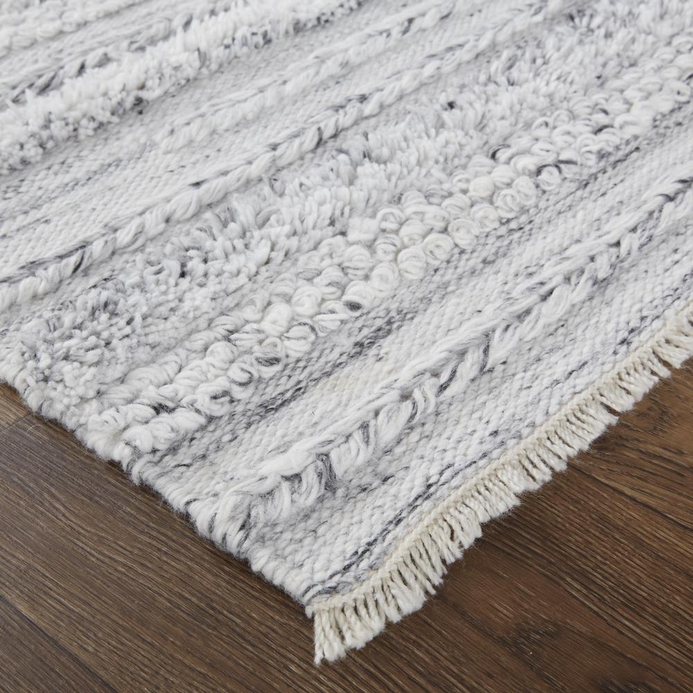 Alden Contemporary Bohemian Shag Rug, Ivory/Light Gray, 5ft x 8ft Area Rug, ALD8637FGRY000E10. Picture 3