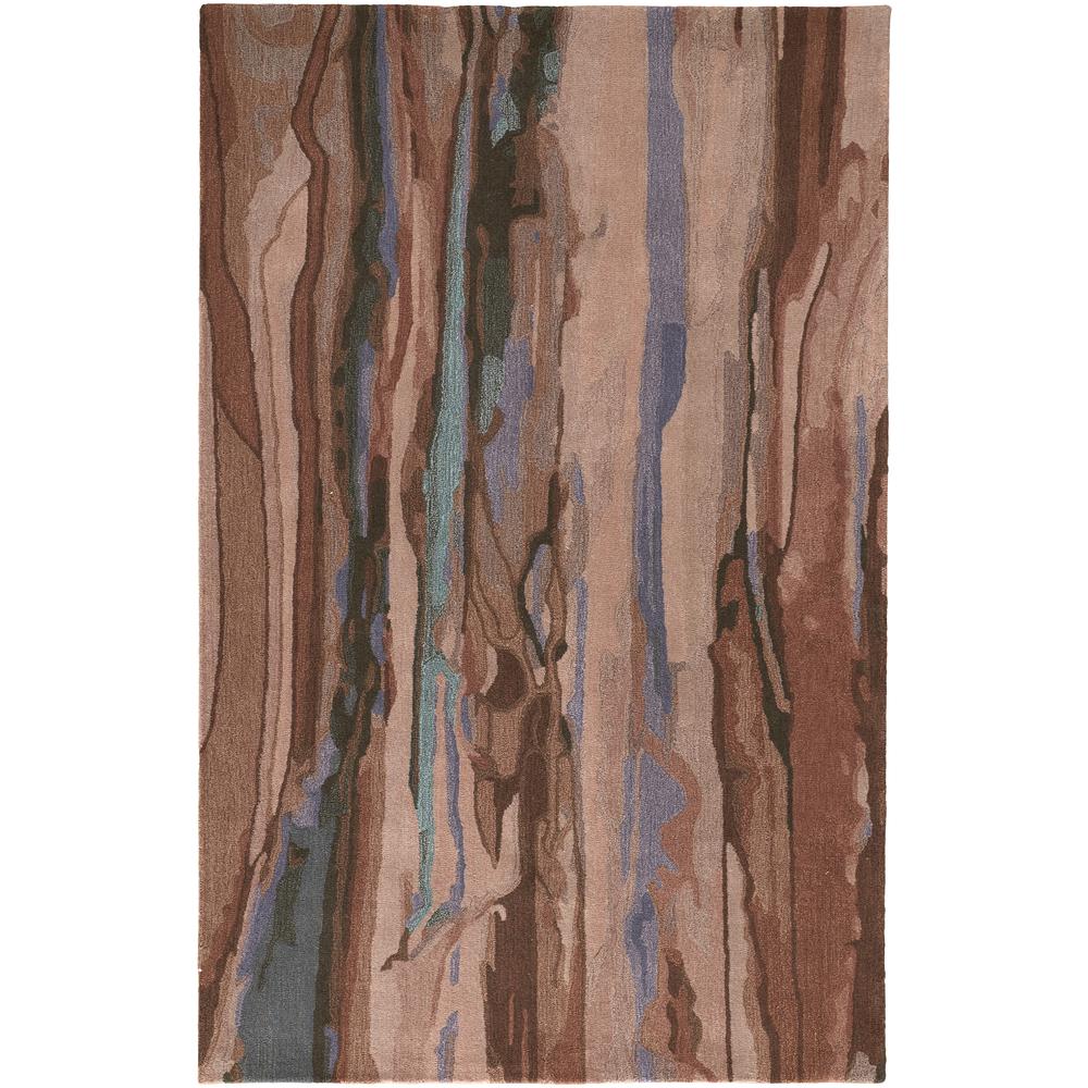 Amira Modern Watercolor Rug, Copper/Dusty Pink/Turquoise, 5ft x 8ft Area Rug, AMI8634FMLT000E10. Picture 2