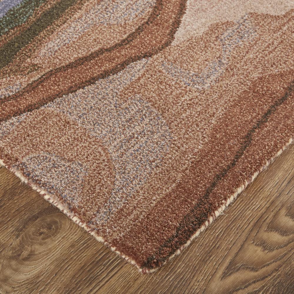 Amira Modern Watercolor Rug, Copper/Dusty Pink/Turquoise, 5ft x 8ft Area Rug, AMI8634FMLT000E10. Picture 3