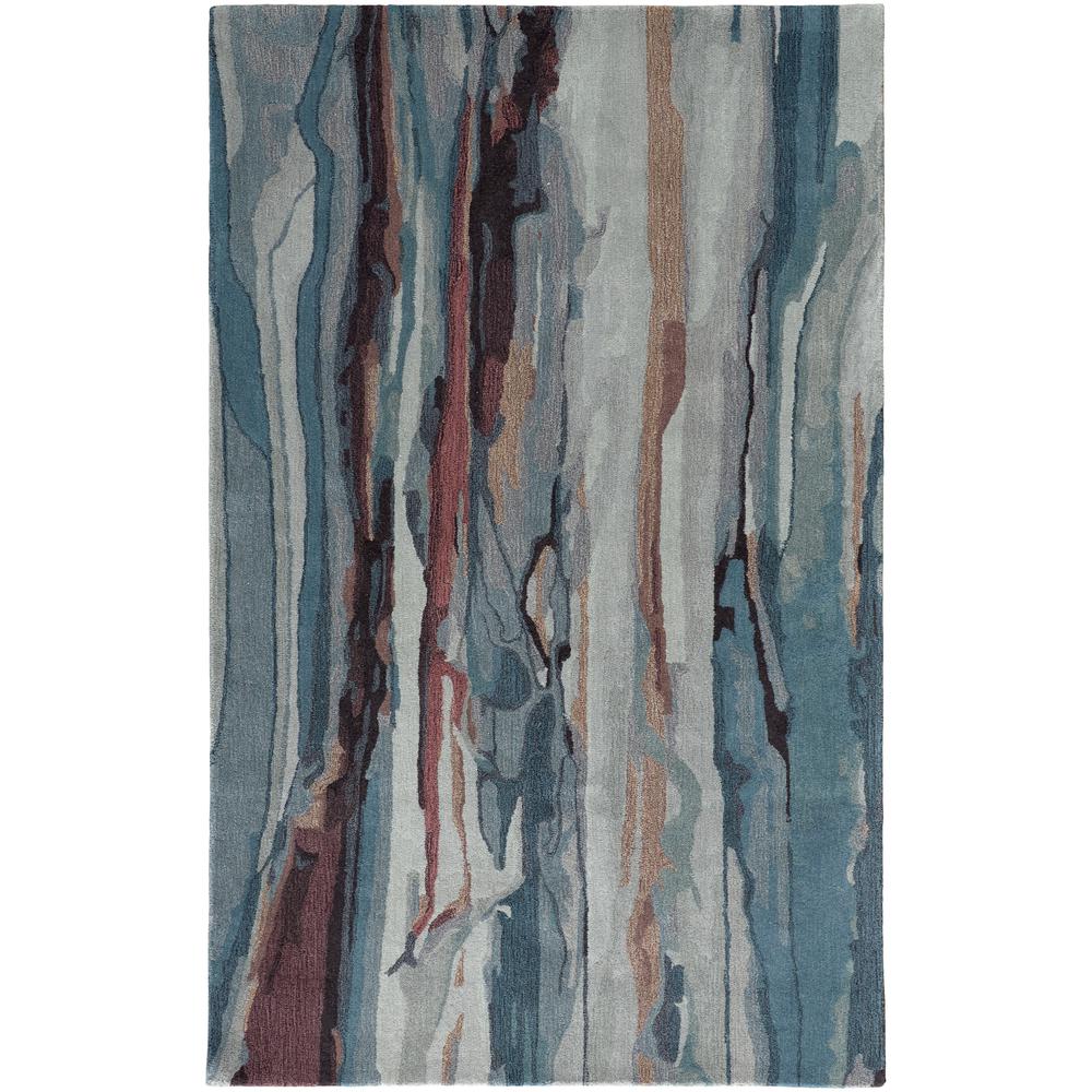 Amira Contemporary Watercolor Rug, Crystal Teal/Red/Tan, 5ft x 8ft Area Rug, AMI8634FTELMLTE10. Picture 2